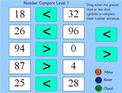 grearter or less than